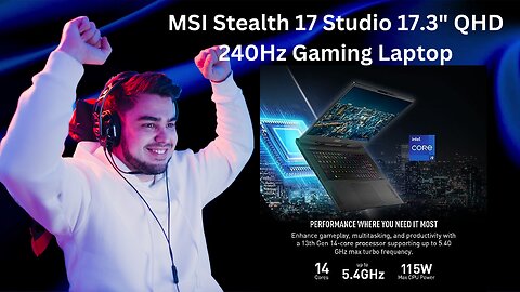 MSI Stealth 17 Studio 17.3" QHD 240Hz Gaming Laptop