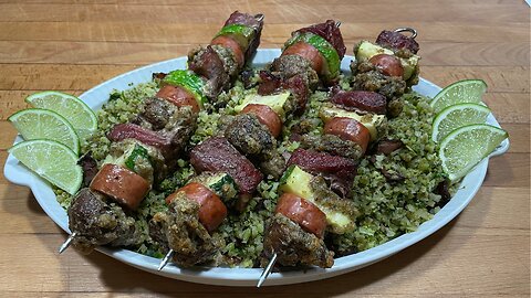 Kabobs with Riced Broccoli