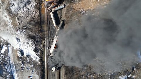 Drone Footage from the East Palestine OH Train Derailment