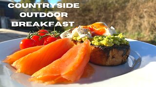 Simple outdoor country breakfast