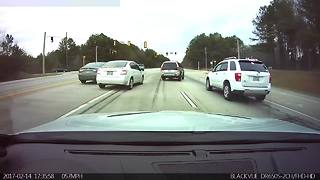 Near collision incident caught on dash cam