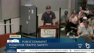 Family and community members plea for safer roadways following deadly crash in Carlsbad