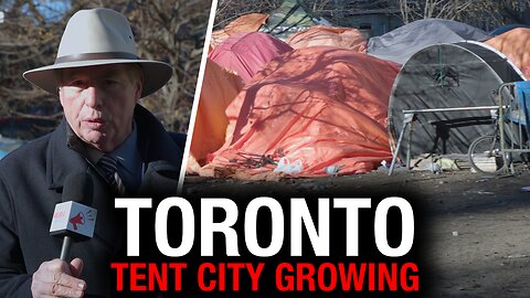 Homeless encampment in downtown Toronto continues to fester amid multi-million dollar condo towers