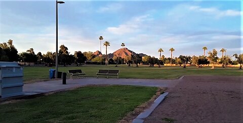 A Tour of 'Olive Park' in Phoenix (Great Views of 'Camelback Mountain') Lots of Rolls From My Furry Pal Quinn!!