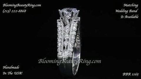 Diamonds On The Tips Modified 6 Prong Cathedral Split Band Princess Cut Ring – bbr1165