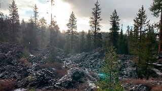 THE GORGEOUS WINTER TRANSITION of the Volcanic Lava Rock Zone! | 4K | Edison Sno-Park Central Oregon
