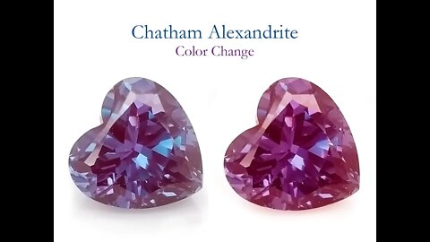 Lab grown heart shaped alexandrite: Chatham created heart alexandrite