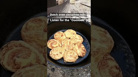 Mouth-watering Dutch oven cinnamon rolls #shorts