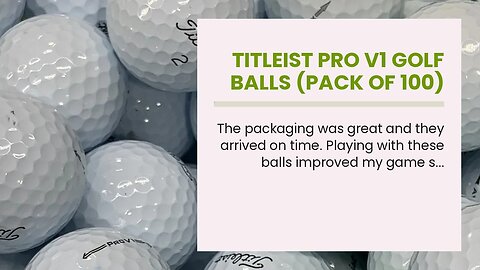 Titleist Pro V1 Golf Balls (Pack of 100)