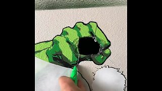 Men make hulk on wall incredible work never seen