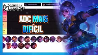 TIER LIST DOS ADCS MAIS DIFICEIS DE JOGAR | Mobile Legends