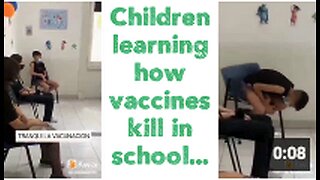 Children learning how vaccines kill in school...