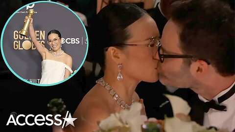 Ali Wong and Bill Hader Share a Kiss at Golden Globes