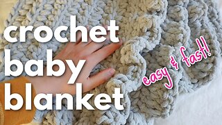 Chunky Crochet Baby Blanket Pattern (with Easy Ruffle Border!)