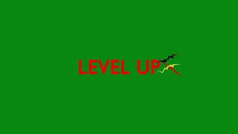 Flash Level Up Glitch Text Effect Green Screen Overlay Motion Graphics 4K UHD Copyright Free