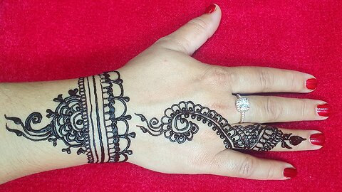 Easy back hand henna design