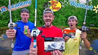 Walmart vs Academy vs Bass Pro Fishing Gear Challenge!