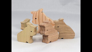 Handmade Wood Toy Sitting Pig Toy Cutout From My Itty Bitty Animals Collection 1351639363