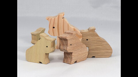 Handmade Wood Toy Sitting Pig Toy Cutout From My Itty Bitty Animals Collection 1351639363