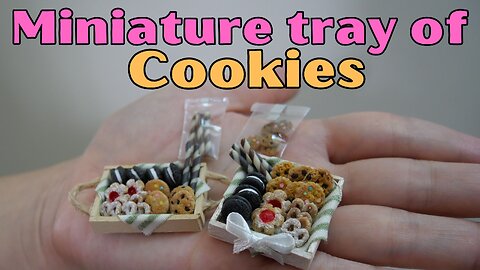 ＜DIY＞How to make miniature cookies in tray with polymer clay🍪/＜DIY＞ミニチュアクッキートレイ🥨ポリマークレイ