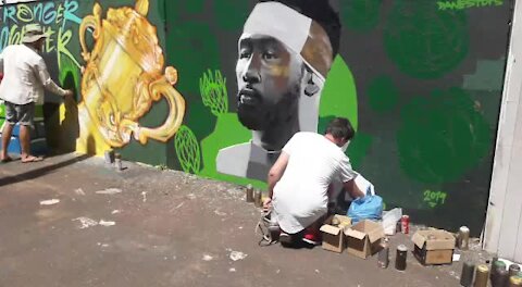 SOUTH AFRICA - Durban - Springboks Mural (Video) (Vgn)