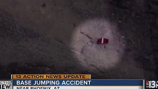 Base jumper recovering after bad jump