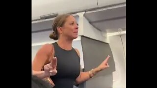 Woman sees Reptilian on Airliner Video