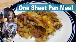 ONE SHEET PAN MEAL WITH SAUSAGE AND POTATOES RECIPE | EASY COOK WITH ME