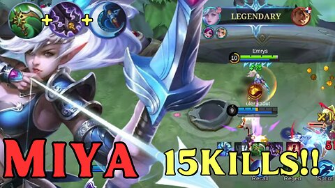 15 Kills + LEGENDARY! Miya Hard Carry Build! | MLBB | Mobile Legends | Mobile Legends: Bang Bang |