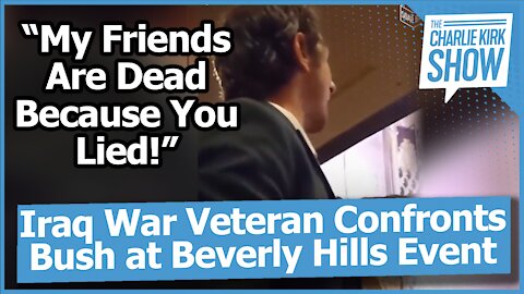 Iraq War Veteran Confronts Bush at Beverly Hills Event