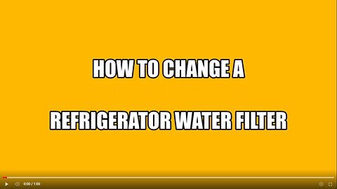 How To Change A Refrigerator Water and Ice Filter