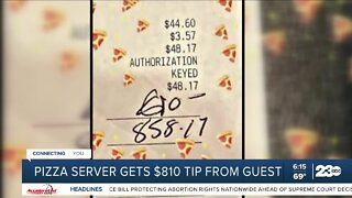 Pizza server gets $810 tip from guest