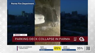 Firefighters respond to partial garage collapse in Parma