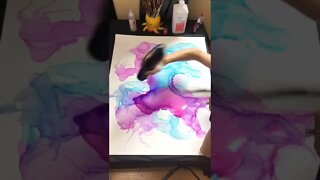 Large Scale Alcohol Ink Abstract Painting Tutorial and Demonstration. Alcohol Inks For Beginners