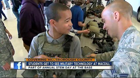 Students get hands-on experience with military tools at MacDill event