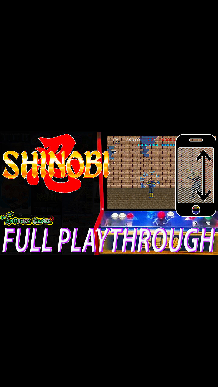 Shinobi (1987) [Arcade] 🕹🔥 Intro + Gameplay (full playthrough) [Vertical]