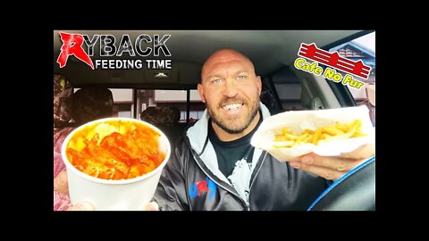 Ryback Feeding Time Cafe No Fur Buffalo Wings and Fries Mukbang