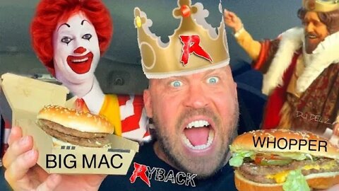 MCDONALDS BIG MAC VS BURGER KING WHOPPER - RYBACK ITS FEEDING TIME FOOD REVIEW MUKBANG BATTLE