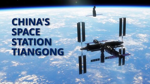 China's Space Station "Tiangong" Fly Around