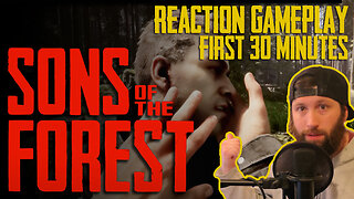 SONS OF THE FOREST - First 30 Minutes Reaction Gameplay (ft. Covid Voice)