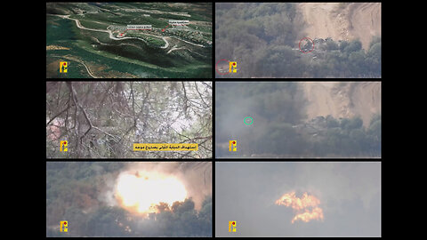Hezbollah ATGM missile strike on a pair of Israeli Merkava Mk.4 tanks
