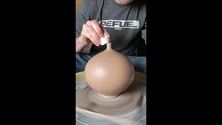 First Short - round bottle from 2lbs stoneware clay for wood firing no.7
