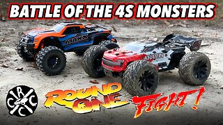 Traxxas Maxx Vs Arrma Kraton 4s: The Battle Of The 4S Monsters - Round 1 Fight