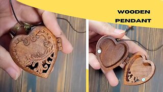 How to make a wooden pendant |wooden pendant |wood carving|woodworking7900 |#wood |#shorts