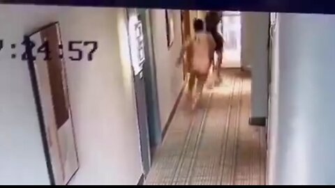 Hunter caught on Hotel surveillance cameras chasing a woman naked down the hall