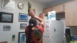 Chopping Up A Pineapple