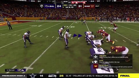 Madden 24: Preseason Week 2 Ravens @ Commanders PS5 4k60fps Performance Mode #premiumgameplay