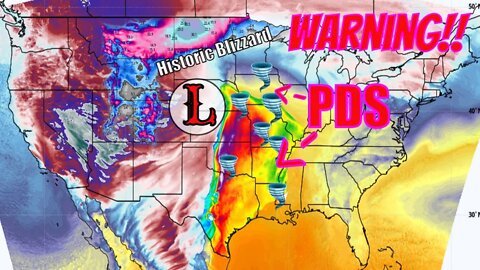 Historic Blizzard, Feet Of Snow, PDS Dangerous Severe Weather Today & Tomorrow