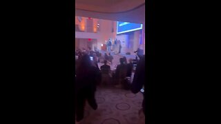 Protestors rush stage at Mayor Eric Adams speech. New York is official tired of his failed policies.