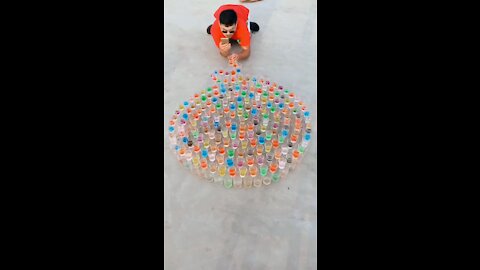 Amazing Rainbow Cup Dominos Effect ! Part 2